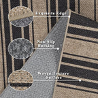 Striped Easy Jute Entryway Rug 2x3 Indoor Outdoor Front Door Mat Washable Non - Image 5