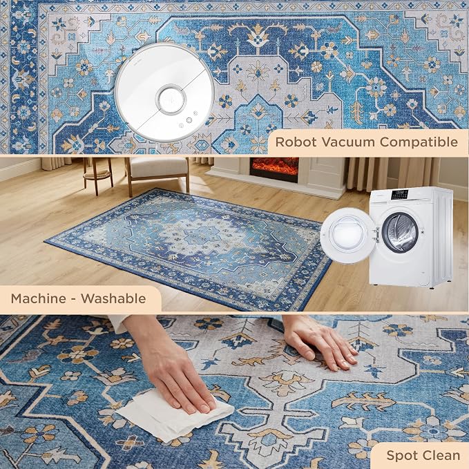Bedsure 3x5 Area Rugs for Living Room, Machine Washable Rugs, Non-Slip Backing - Image 5