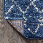 JONATHAN Y Boho Vintage Diamond Blue/White Indoor Area Rug 4X6 ft, Moroccan Hype - Image 5