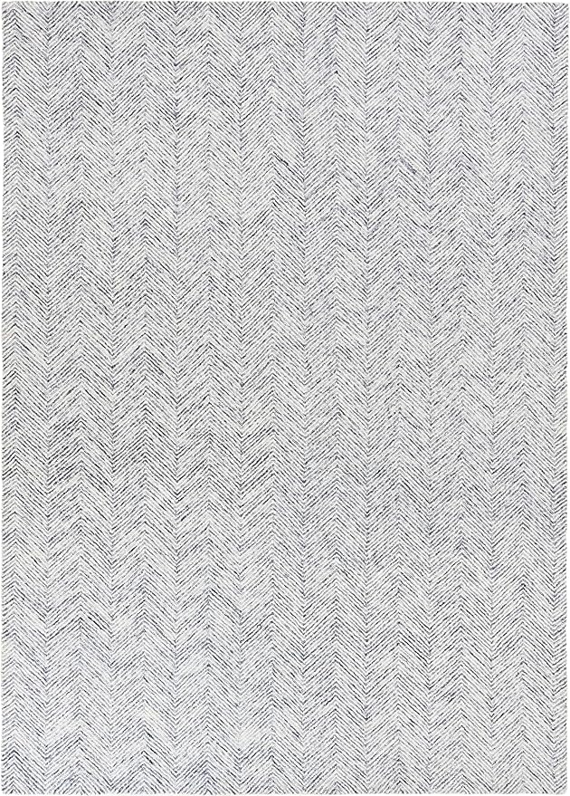 Modern Herringbone Chevron Collection Handcrafted Wool Area Rug by RestorationandRenovation