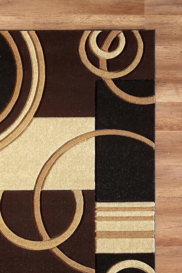 GLORY RUGS Area Rug Modern 2x7 Brown Soft Hand Carved Contemporary Floor Carpet - Image 3