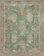Bavni Washable Area Rugs 8x10 Green Boho Rug Tumble Vintage Large Carpet - Image 4