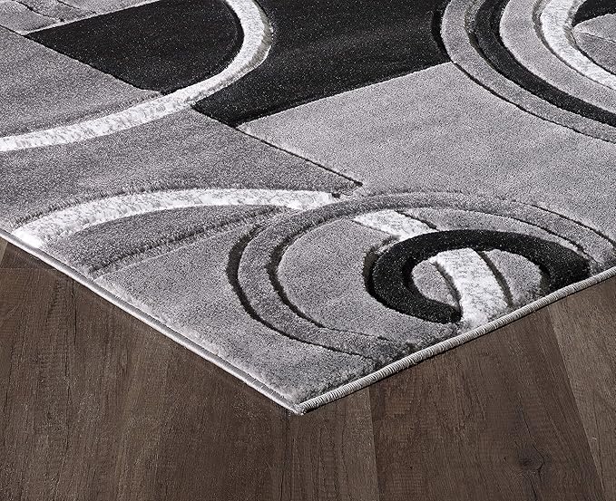 GLORY RUGS Area Rug Modern 5x7 Grey Soft Hand Carved Contemporary Floor Carpet - Image 5