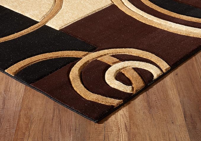 GLORY RUGS Area Rug Modern 8x10 Brown Soft Hand Carved Contemporary Floor Carpet - Image 7