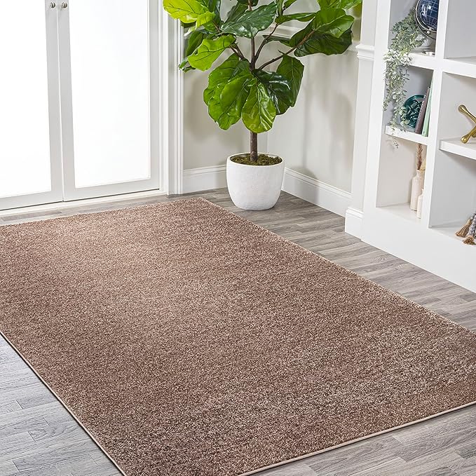 JONATHAN Y Haze Solid Low-Pile Brown Indoor Area Rug 9x12, Minimalist, - Image 4