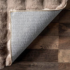 nuLOOM Jeni Taupe, Solid Faux Rabbit, Fluffy and Cozy, High Traffic, Stain - Image 4
