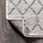 JONATHAN Y Boho Vintage Diamond Cream/Gray Round Area Rug 7 ft, Moroccan Hype - Image 5