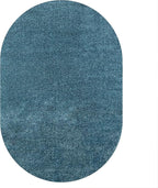 JONATHAN Y Haze Solid Low-Pile Turquoise 3x5 Oval Indoor Area Rug, Minimalist - Image 2