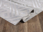 Abani Modern Grey Geometric Striped Chevron 5'3" x 7'6" Area Rug Rugs Nova - Image 6