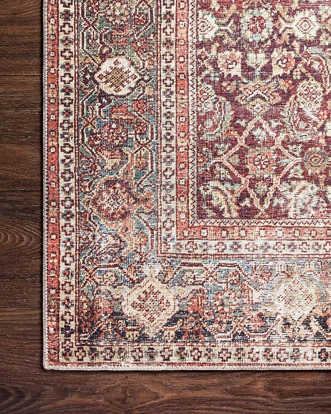 Loloi Layla Collection LAY-11 Cinnamon/Sage 3'-6" x 5'-6" .13" Thick Accent Rug - Image 6
