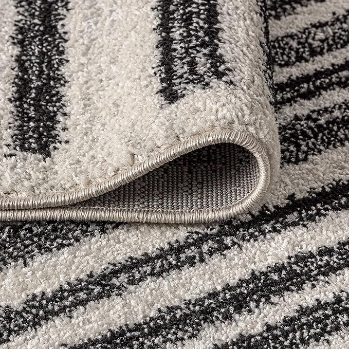 JONATHAN Y Khalil Modern Berber Stripe Cream/Black Runner Rug, Contemporary - Image 5