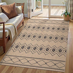 Tangsoo Modern Geometric Easy Jute Rug 3x5 Small Area Rug, Non-Slip Washable Rug - Image 2