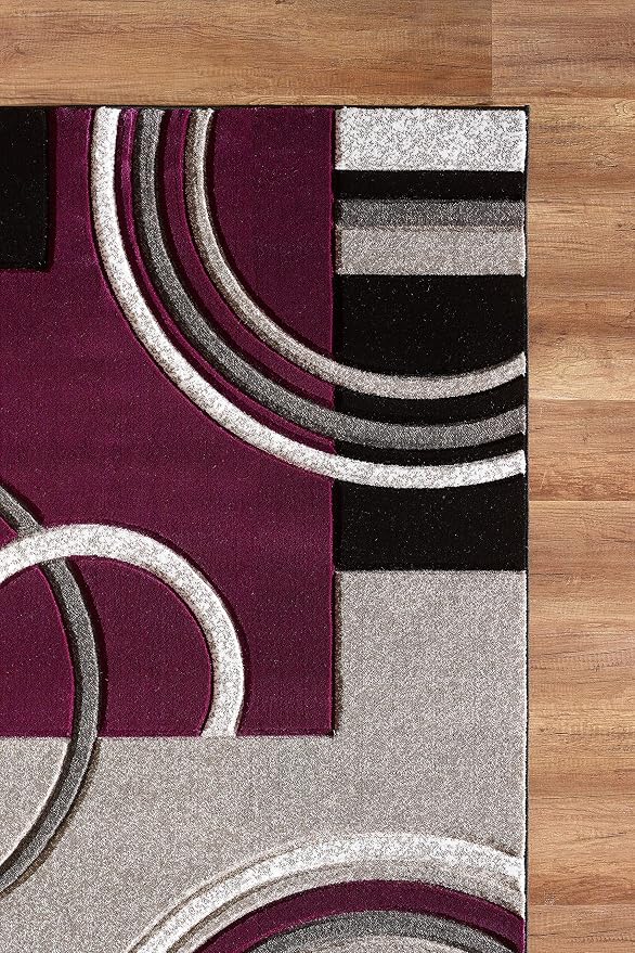 GLORY RUGS Area Rug 2x3 Door Mat Purple Geometric Soft Floor Carpet - Image 4