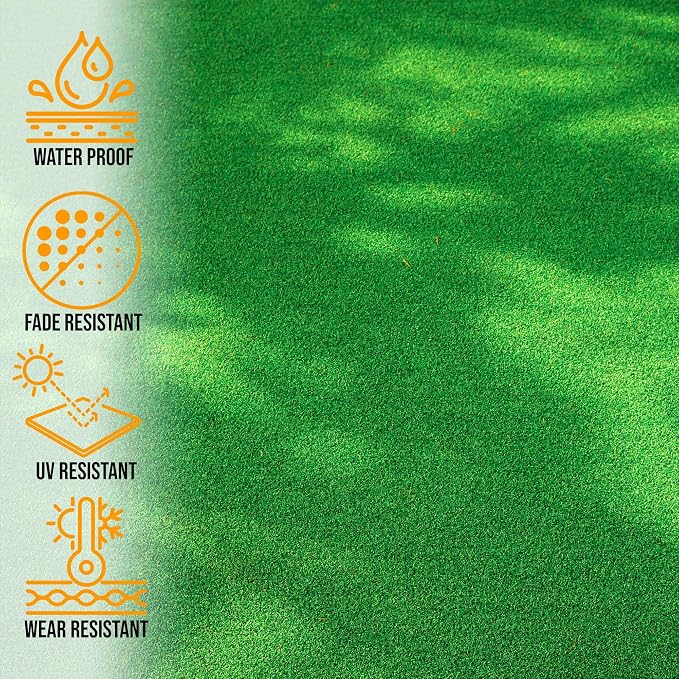 Ottomanson Artificial Grass Turf 2'7" x 25' Indoor Outdoor Faux Grass Rug - Image 3