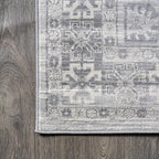 JONATHAN Y Modern Vintage Medallion Light Grey Runner Rug, Easy-Cleaning - Image 9