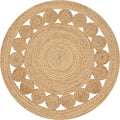 Savi Home Jute Area Rug Handwoven- 4 feet Round- Natural Beige by SaviHome