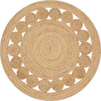 Savi Home Jute Area Rug Handwoven- 4 feet Round- Natural Beige by SaviHome