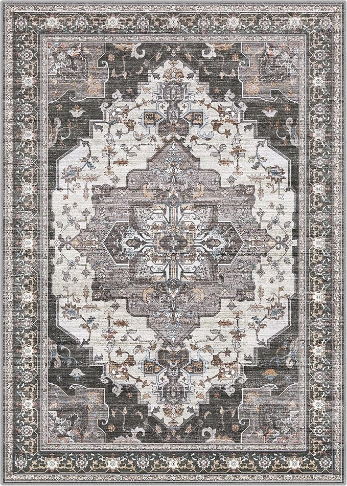 GENIMO 8x10 Area Rugs for Living Room, Machine Washable Non Slip Vintage Rugs - Image 8
