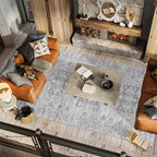 JONATHAN Y Modern Vintage Medallion Light Grey Indoor Area Rug, Easy-Cleaning - Image 6