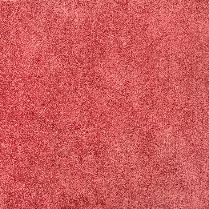 Eyely UES100E-5SQ Haze Solid Low-Pile Red 5' Square Area Rug, Pet Friendly - Image 2
