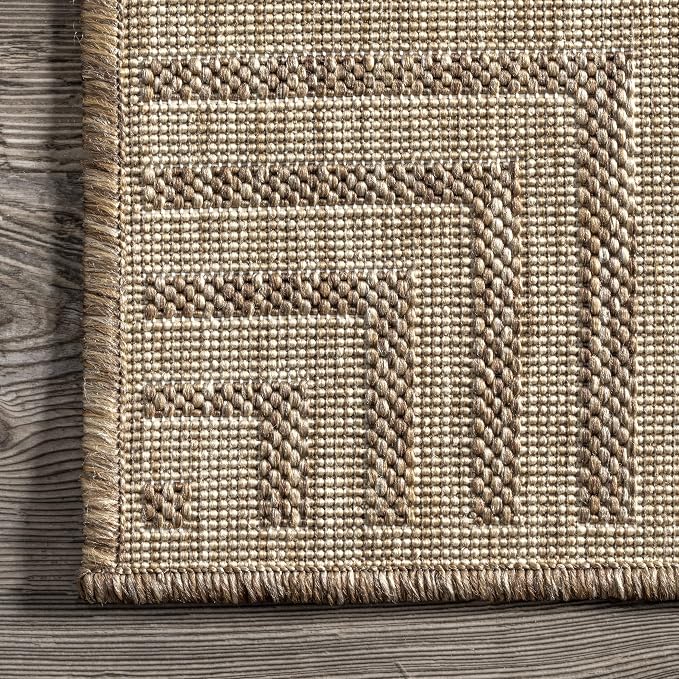Nuloom Asha Light Brown/Ivory, Striped Border, Soft and Cozy, High Traffic - Image 7