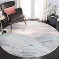 SAFAVIEH Glacier Collection 5'3" Round Pink / Blue GLA126U Modern Abstract by SAFAVIEH