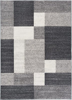 Rugshop Gray Modern Geometric Boxes Non-Slip Area Rug Non-Shedding - Image 3