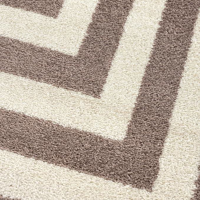 Abani Contemporary Beige & Ivory 4' x 6' Area Rug, Contrasting Geometric Modern - Image 7