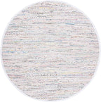SAFAVIEH Rag Rug Collection 5' Round Ivory/Multi RAR121G Handmade Boho Stripe - Image 4