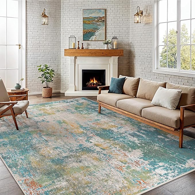 GENIMO 6x9 Area Rugs for Living Room, Machine Washable Rug Non Slip, Low Pile - Image 3