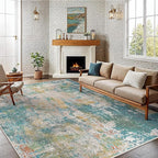 GENIMO 6x9 Area Rugs for Living Room, Machine Washable Rug Non Slip, Low Pile - Image 3