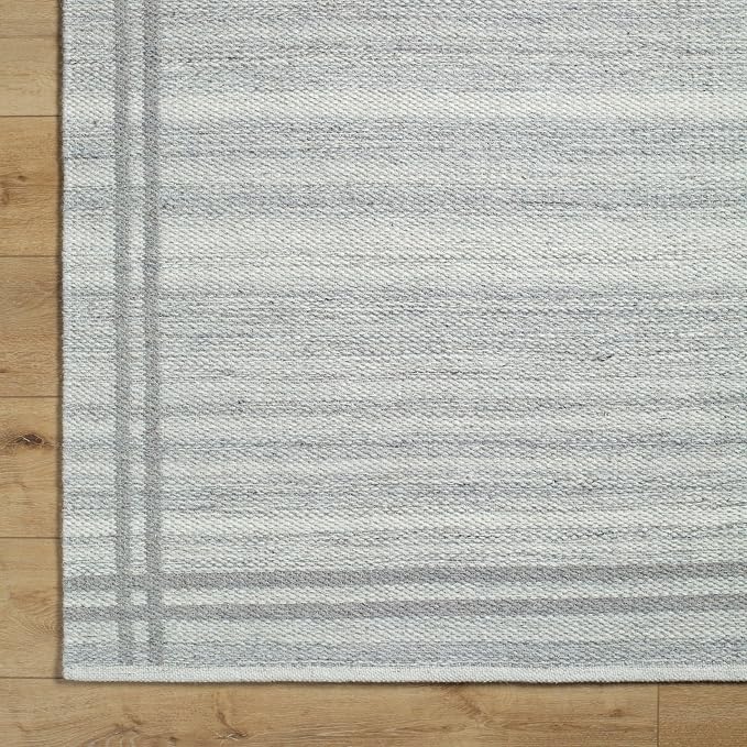 Mark&Day Wool Rugs, 5x8 Janmichael Solid and Border Gray Area Rug, Bedroom or - Image 8