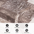Rugshop Contemporary Abstract Circle Design Runner Rug, Fade-Resistant Carpet - Image 4