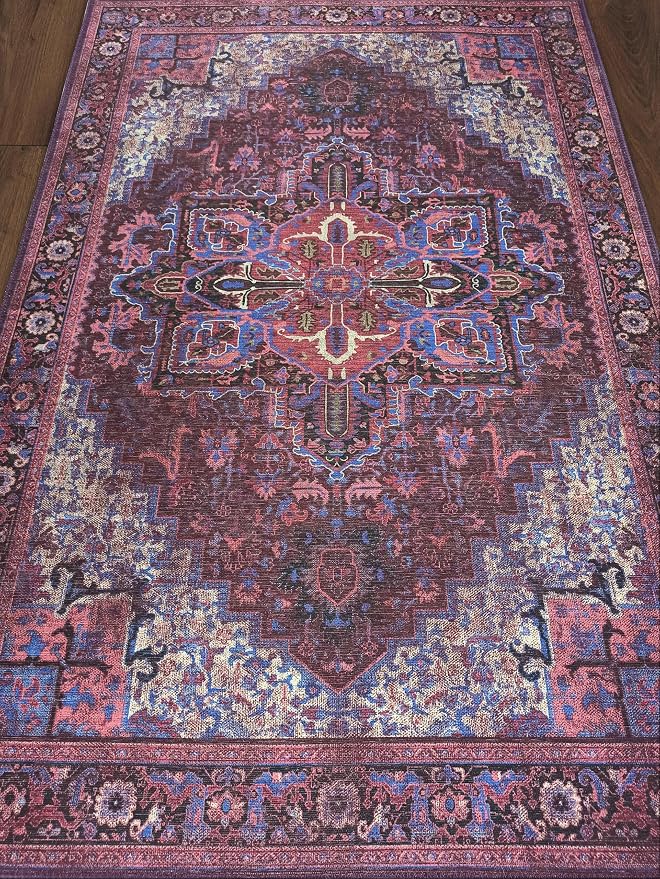 Fame Rugs Turkish Rug. Washable Vintage Oriental Antique Inspired Traditional - Image 8