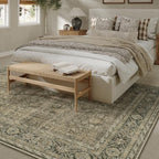 Vintage Area Rug 5x7 Light Brown Bedroom Indoor Kitchen Washable Living Room - Image 5