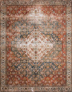 Loloi Layla Collection LAY-05 Ocean/Multi 5'-0" x 7'-6" .13" Thick Area Rug - Image 3