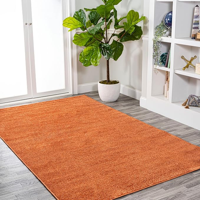 JONATHAN Y Haze Solid Low-Pile Orange Indoor Area Rug 10x14, Minimalist - Image 3
