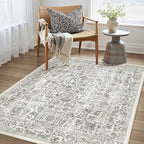 Black Area Rug 3x4 Office Entryway Rug Machine Washable Kitchen Vintage by PureCozy