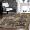 GLORY RUGS Area Rugs Marble 4x5 Brown Gold Carpet Modern Abstract Rug Living by GLORYRUGS