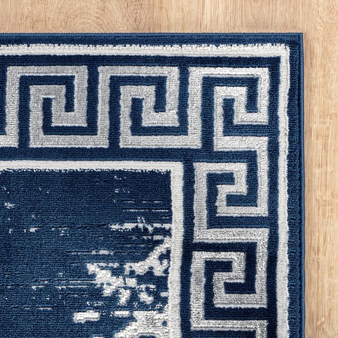 GLORY RUGS Area Rugs Marble 5x7 Navy Gray Carpet Modern Abstract Rug Living - Image 3