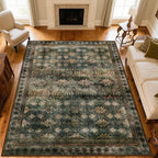 4x6 Area Rug for Bedroom Machine Washable, Non Slip Vintage Floral Kitchen Rugs - Image 5