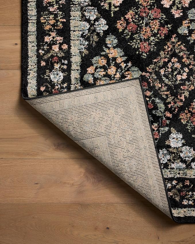 Loloi Rifle Paper Co. Laurel Collection LAU-04 Black/Multi 2'-8" x 10' Runner - Image 5