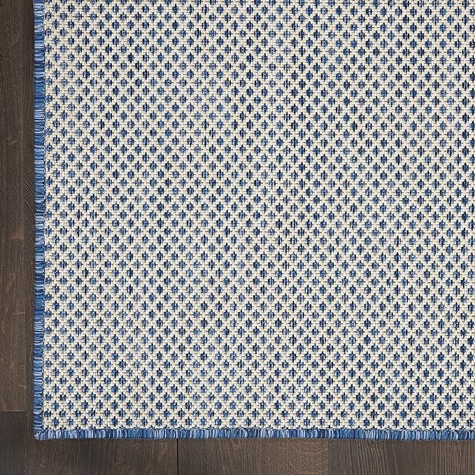 Nourison Home Courtyard Ivory Blue 5' x Square Area Rug - Image 6