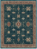 RUGGABLE Washable Vintage Area Rug – Verena Teal Blue 9x12, Stain-Resistant - Image 3