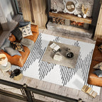 JONATHAN Y Elm Diamond Stripe Shag White/Gray Indoor Area Rug, Contemporary - Image 5