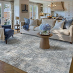 Machine Washable Area Rug 6x9 Grey Large Living Room Indoor Accent Rug Neutral - Image 5
