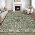 10x12 Area Rug Living Room: Washable Boho Large Neutral Vintage Soft Rugs Stain by LOONGRUG