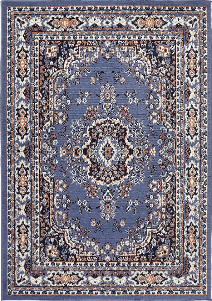 Home Dynamix Premium Sakarya Traditional Medallion Border Area Rug, Country Blue - Image 10