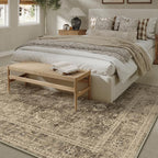 10x12 Brown Vintage Area Rug for Living Room Bedroom Large Distressed Rustic - Image 3