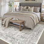 Black Area Rug 8x10 Machine Washable Large Vintage Living Room Distressed Non - Image 6